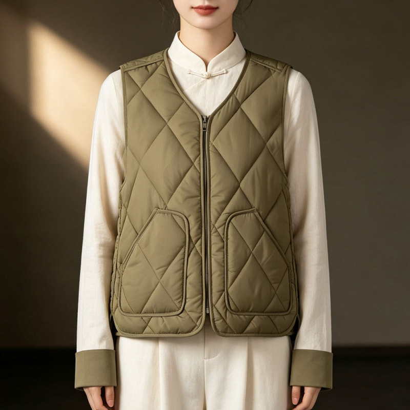 2026 Autumn and Winter New Style down Cotton Inner Wear High-End Vest for Women, Lightweight and Warm Vest with Loose Zipper and Inner Lining 2026 Autumn and Winter New Style down Cotton Inner Wear High-End Vest for Women, Lightweight and Warm Vest with Loose Zipper and Inner Lining