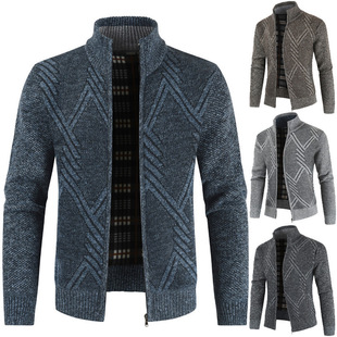 2025 Amazon Wish Export New Men's Casual Stand-Up Collar Cardigan Knitwear Jacket Knitwear