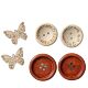 Wooden Two-eye Button Round Edge Love Letter Butterfly Carved Buckle Sweater Handmade DIY Clothing Accessories Wooden Buckle