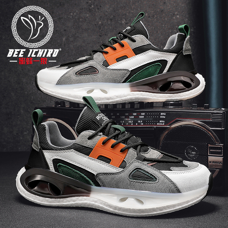 Bee Wolf Flagship Store Sports Men's Shoes Versatile Lightweight Soft-Soled Casual British Style Autumn and Winter Mesh Running Tennis Shoes