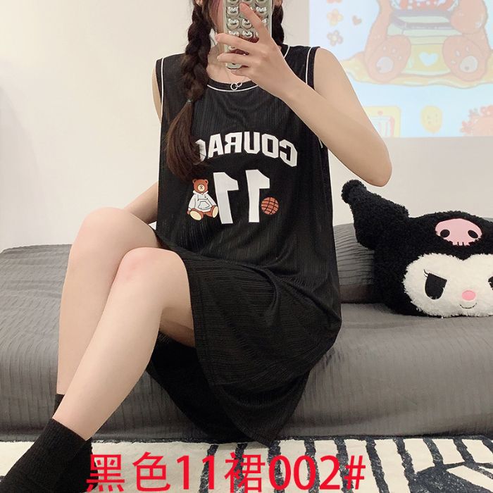 Chaleco al por mayor transfronterizo camisón mujeres verano lindo pozo versión coreana nuevo estilo caliente vestido de pijama ropa de hogar