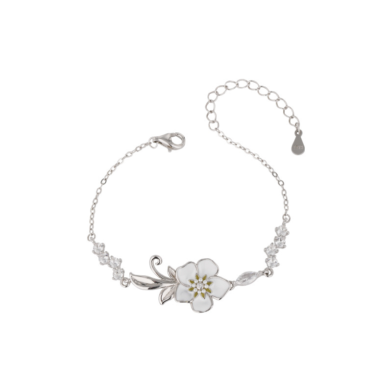 S925 plata esterlina Camelia pulsera de lujo ligero nicho exquisito diseño 2023 pulsera de la nueva muchacha