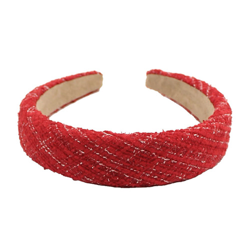 New Year's headband Christmas velvet high skull retro red female Korean Internet celebrity pressed hair headband wide-brimmed hairpin headdress