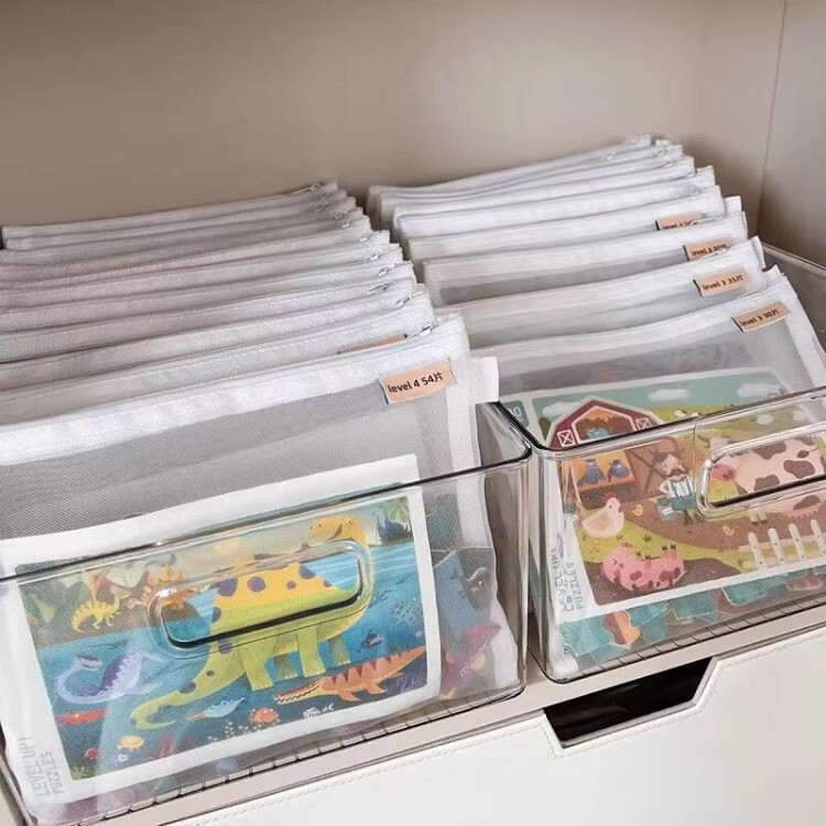 Building Block Storage Bag, Mesh Zipper Storage Bag, Lego Puzzle Cards, Children's Small Particle Car Toy Storage Building Block Storage Bag, Mesh Zipper Storage Bag, Lego Puzzle Cards, Children's Small Particle Car Toy Storage