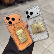 创意新款滴胶包包iPhone17ProMax手机壳14适用苹果16金箔15女16PM