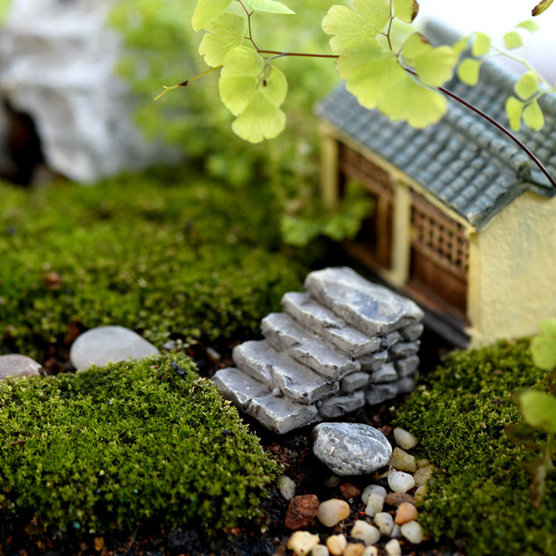 Micro-landscape decorative small ornaments mini stone steps stone small stairs creative potted landscape resin crafts