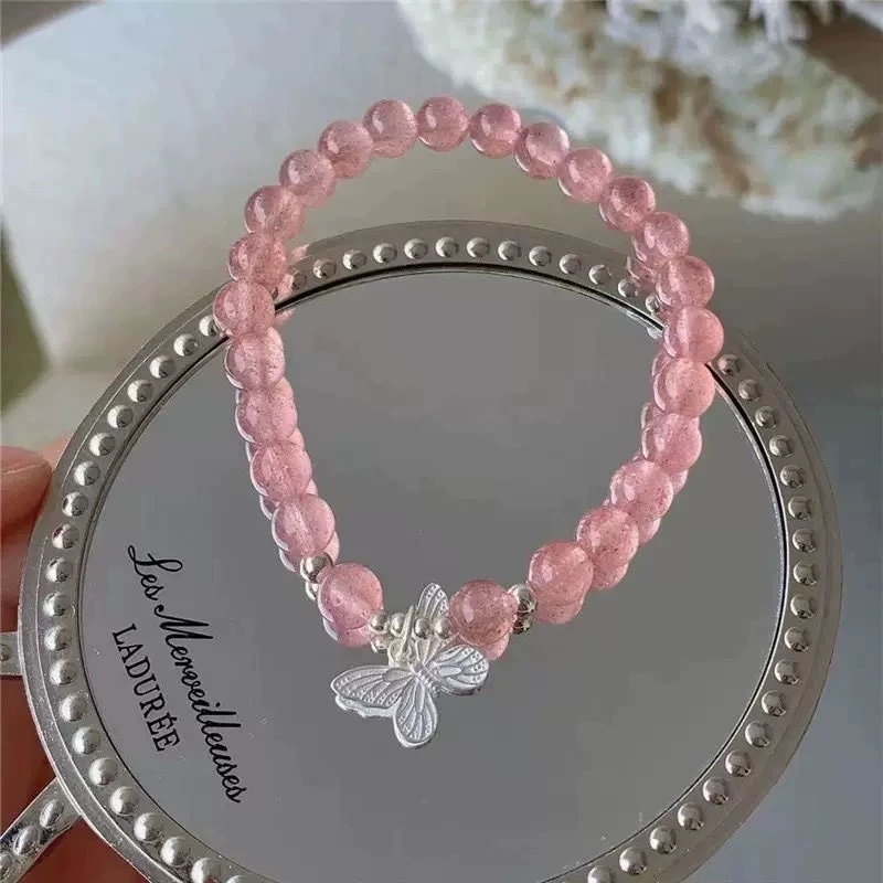 Браслет с подвеской и цветочным стилем light-luxury, crystal bead charm, 20 г