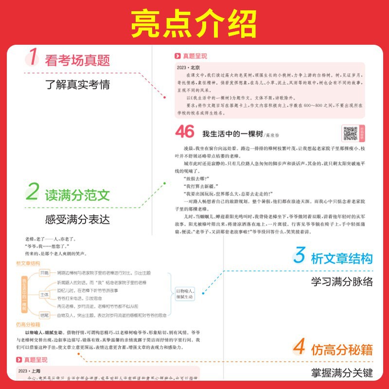 【中学校満点作文】国語満点作文は解答テンプレートを読んで基礎を作って作文能力を練習します。
