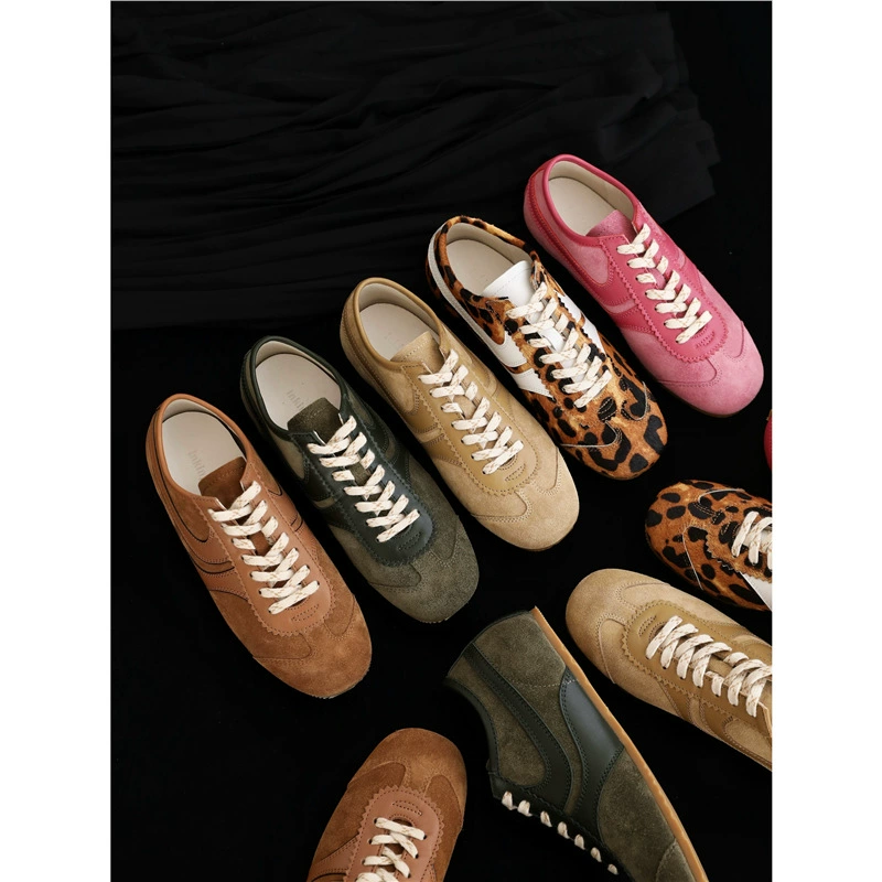 2025 новая модель, оптовая продажа, весенне-летняя натуральная кожа, ретро-цвет, соответствующие DVN, моральные тренировочные туфли, повседневная обувь с внутренней высотой 3,5 см