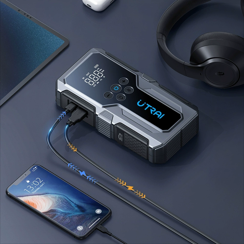 Американский автомобиль Utrai аварийный запуск питания автомобильный насос все в одном 12 В аккумулятор огненный артефакт