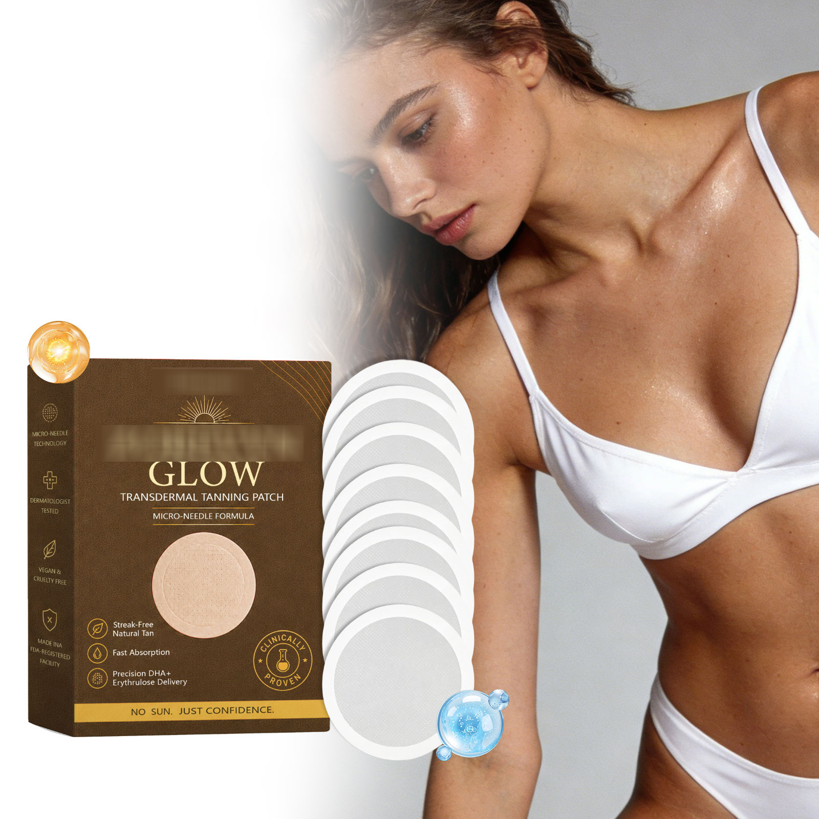 Tanning Care Patch for Outdoor Sun Exposure, Creating a Bronzed Skin with a Radiant Glow, Lightweight and Breathable Body Tanning Patch