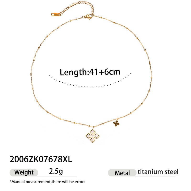Tena collar de acero inoxidable europeo y americano de lujo ligero diseño de nicho de todo fósforo collar colgante de concha dulce y fresco estilo de chica caliente al por mayor image 8