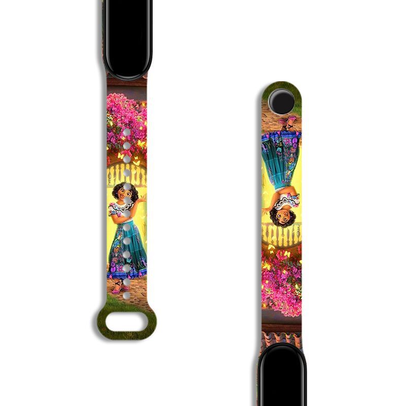 Adecuado para mi pulsera 7 generación correa de muñeca 5/6 generación versión NFC 3/4 pulsera Mickey Minnie imprimir flor KT gato banda de reemplazo