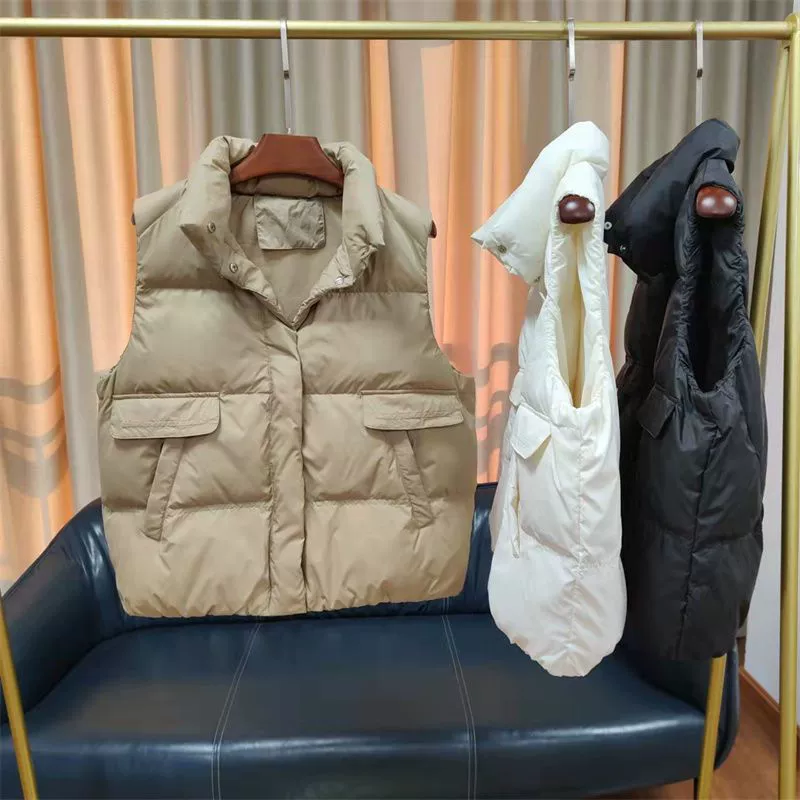 Пуховик женский жилет новый однобортный корейский внешний воротник
