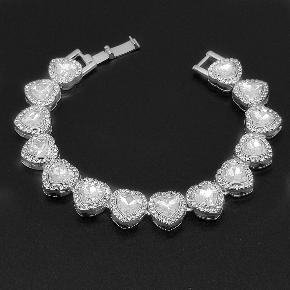 280g Weight Artificial Diamond Inlay Material Necklace Classification 1 Piece Quantity Original Design Solid Color Artificial Diamond Alloy Wholesale Necklace