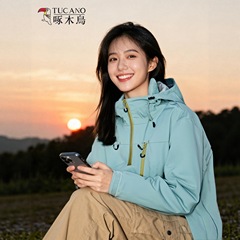 啄木鸟短款冲锋衣女款三合一小个子春秋2025新款户外防风防水外套