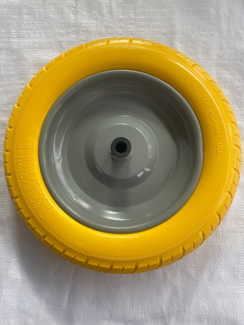 14寸聚氨酯PU发泡轮3.50-8手推车沙滩车发泡实心轮胎