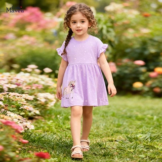 Little maven新款女童连衣裙夏季短袖儿童裙子可爱欧美女童公主裙