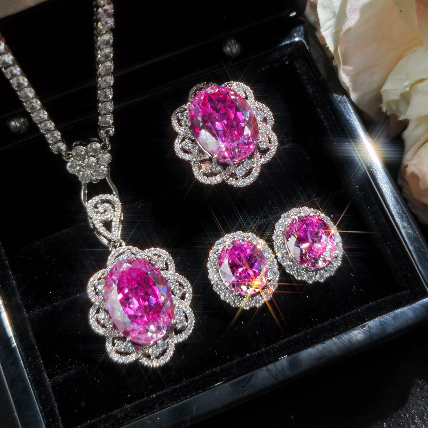 Fashionable starry sky with zircon