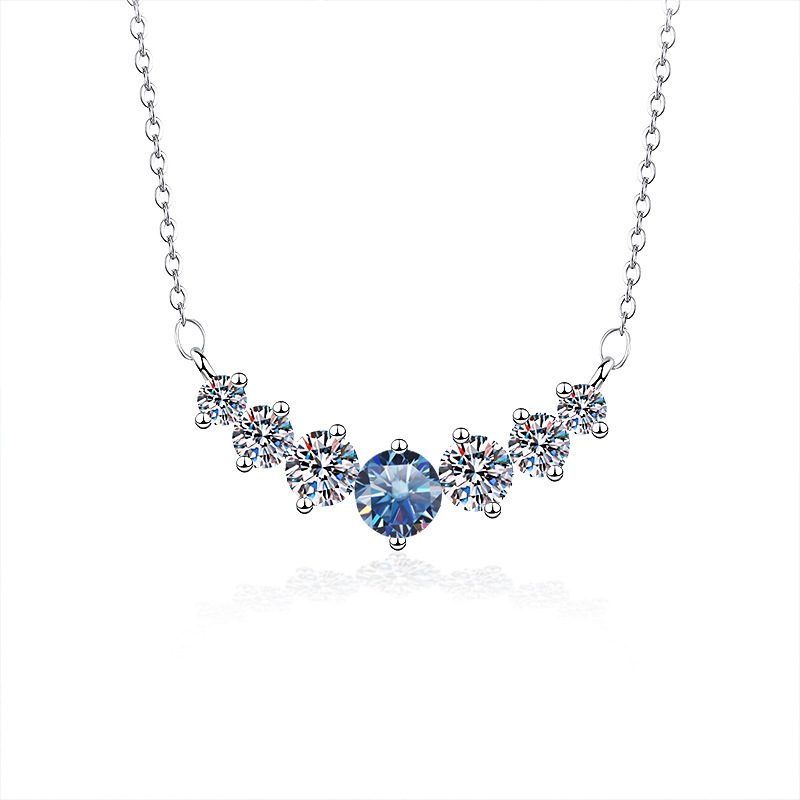 Colgante de plata esterlina 5 quilates 925 collar de piedra de moissanita collar de plata colgante de clavícula de mujer comercio exterior transfronterizo