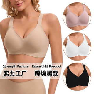 定制外贸跨境无痕内衣大码大胸显小一片式无钢圈舒适简约女士文胸