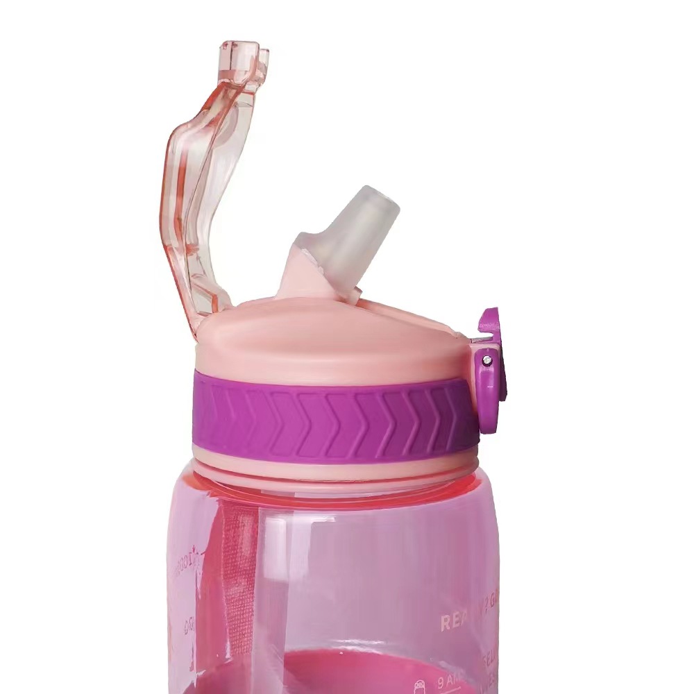 Nueva cubierta de rebote de color gradiente taza espacial al aire libre cinturón de mano cuerda de paja de plástico anillo de cuero taza de agua antideslizante