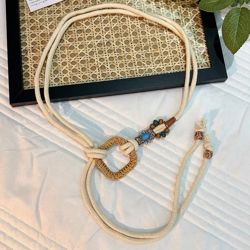 Cuerda de la cintura popular Bohemia tejida cuerda de cáñamo cadena de la cintura cinturón delgado vestido del todo-fósforo de las mujeres joyería transfronteriza al por mayor