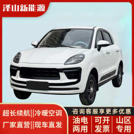 卡宴四轮电动车新款家用女士新能源四轮小型油电空调代步电瓶车