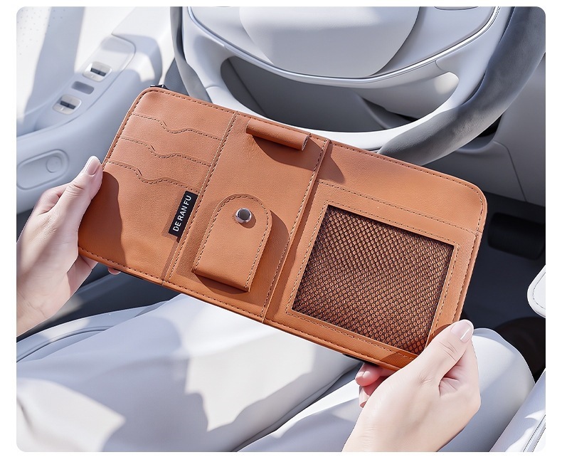Car sun visor storage clip multifunctional in-car glasses clip card holder storage bag document holder storage case