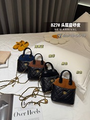 高级感磨砂皮复古手提包包女2025秋冬新款时尚撞色链条单肩斜挎包