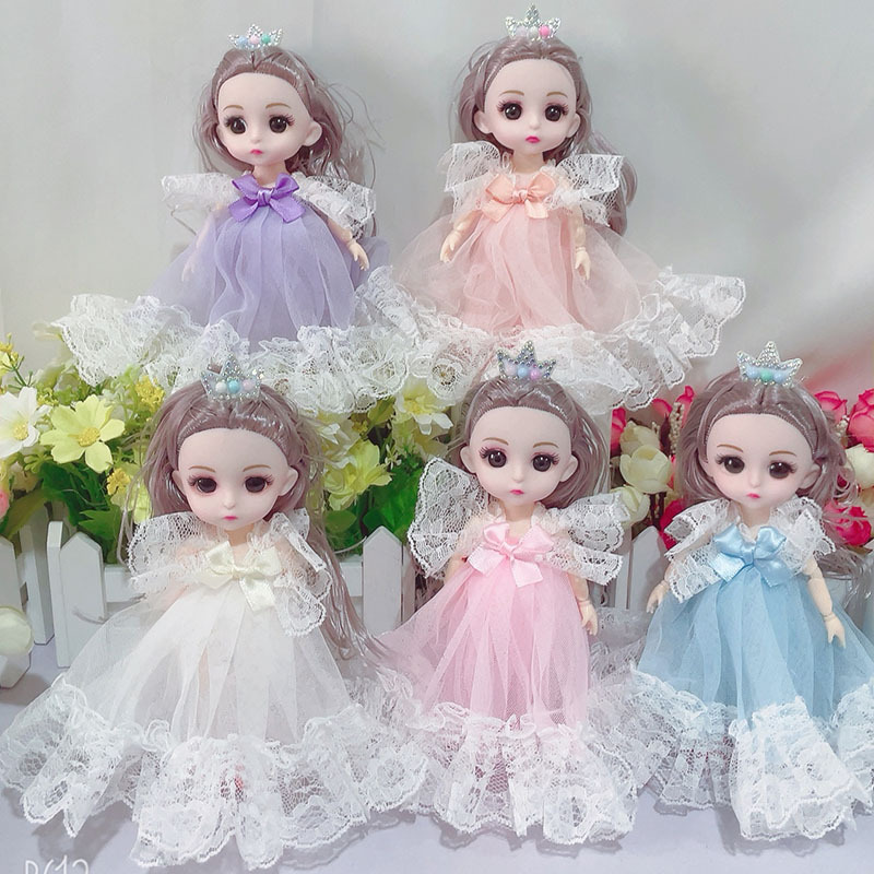 17cm Barbi Doll Small Doll Girl Princess Costume Doll Mini Play House Doll Small Toys