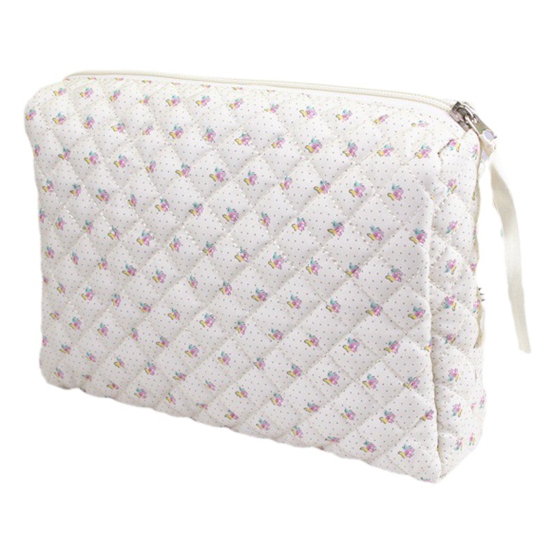 Amazon transfronterizo suministro lindo estilo ins bolsa de cosméticos de gran capacidad impresa bolsa de almacenamiento acolchado bolsa de estudiante