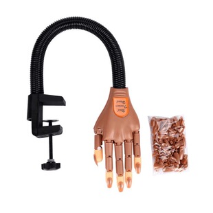 Explosive Manicure Mechanical Fake Hand Bendable with Nail Film Color Boxed Practice Hand Joint Bendable