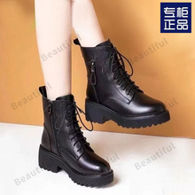 妈妈鞋软皮马丁靴女秋冬季新款厚底防滑单靴短靴时尚便宜圆头靴子