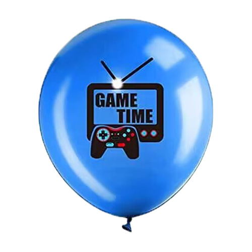 Cross-border 12-inch blue game GAME ON theme birthday party background decorative latex balloons