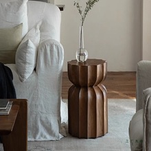 中古风实木创意沙发边几民宿小户型客厅木墩摆件小茶几复古小凳子