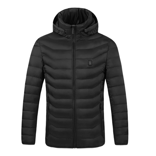 Smart Heating Jacket with Stand-up Collar and Hood, Lightweight Heating and Warmth-preserving Outerwear for Men, Electric Constant Temperature Heating Cotton Jacket