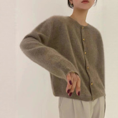 日本優しいスタイルラウンドネックシングルブレストニットカーディガン女性のための 2025 早春シンプルカジュアルルーズセーター女性のジャケット