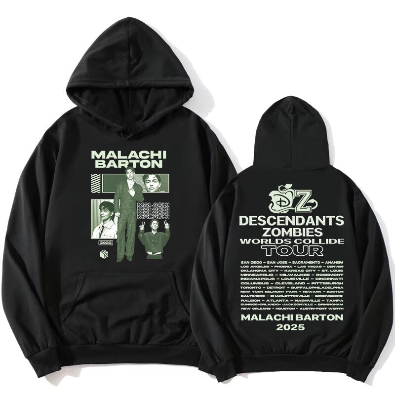 Malaki Barton 2025 Sweatshirt Zzombies World Collision Tour Sweatshirt Autumn and Winter Cotton Fashion Sweatshirt Malaki Barton 2025 Sweatshirt Zzombies World Collision Tour Sweatshirt Autumn and Winter Cotton Fashion Sweatshirt