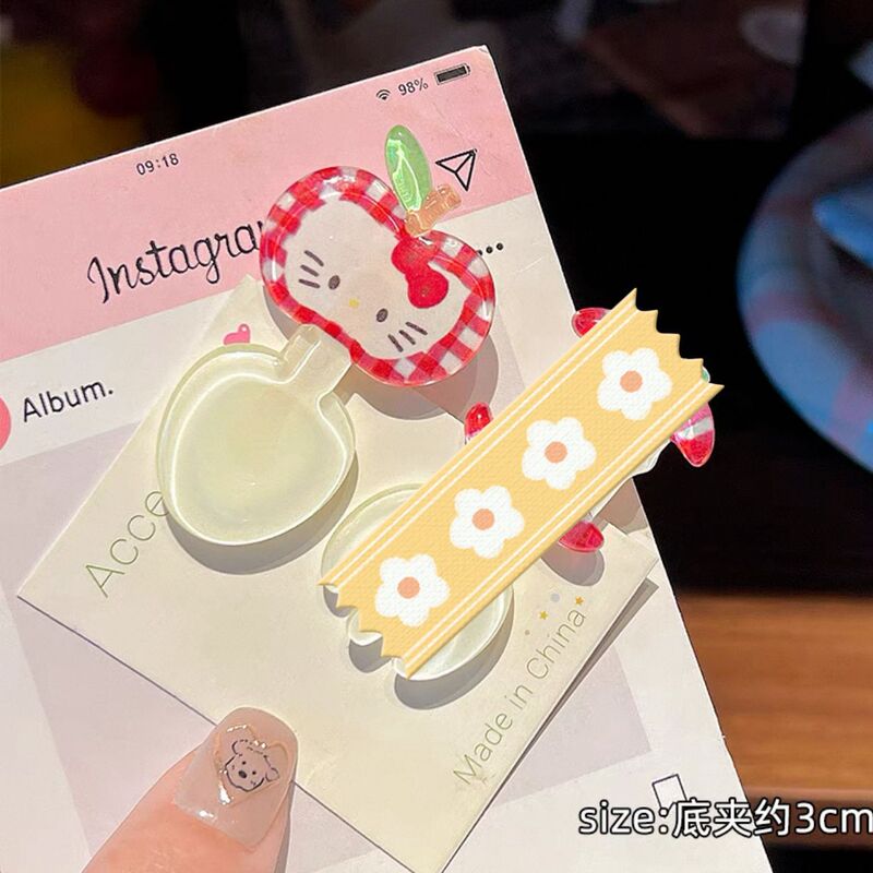 新款可爱果冻透色叉子勺子发夹卡通小猫趣味侧边刘海碎发夹发卡|undefined