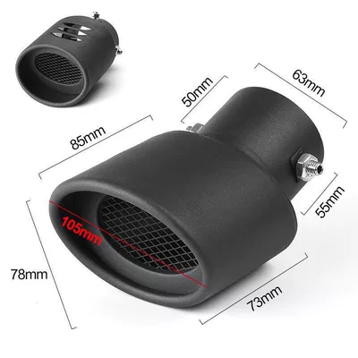 Exhaust pipe, Steel Muffler Tailpipe Decoration - with-mesh-matte-black
