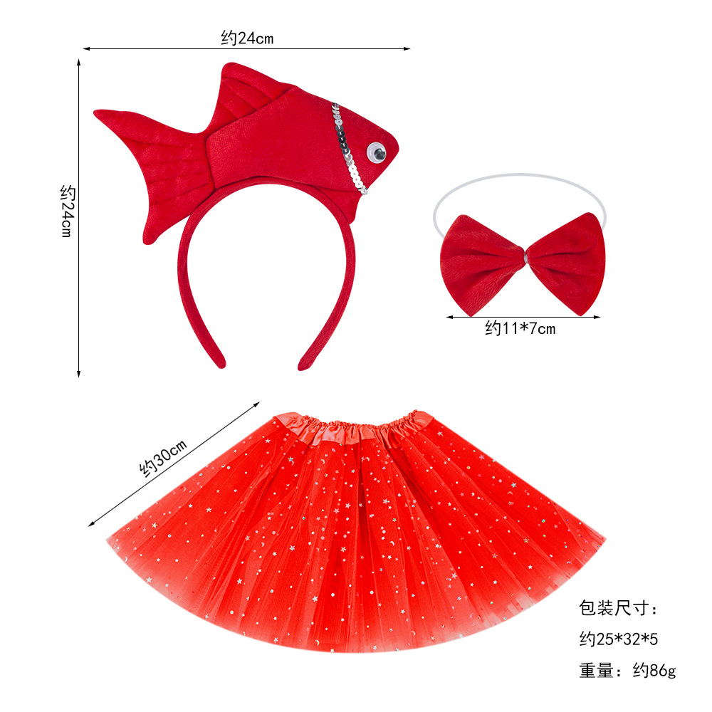 Wansheng rendimiento de la etapa tocado suministros de juego de Navidad peces animales diadema Vida Marina Goldfish diadema