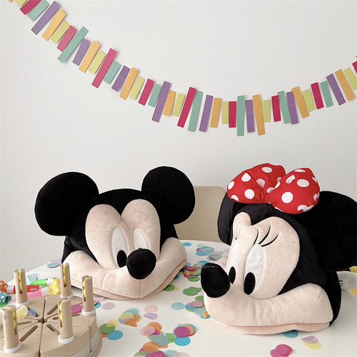 ins new Korean style cute Mickey Minnie cartoon children's doll hat baby plush hat headgear hat