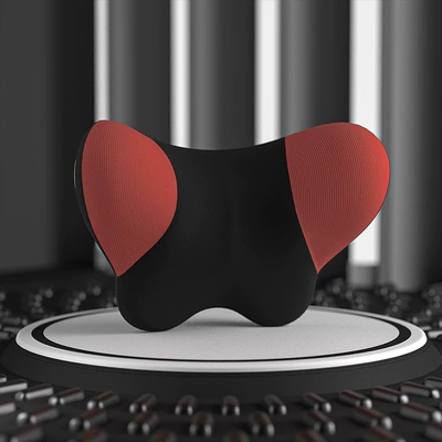 Headrest: Neck Pillow, Comfortable and Skin-Friendly - p068-black-and-red-headrest