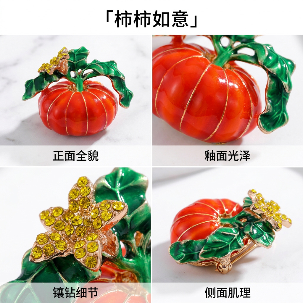 Pumpkin-Themed Brooch with Exquisite Enamel Painting, High-End and Elegant Halloween Accessory with Creative Holiday Flair