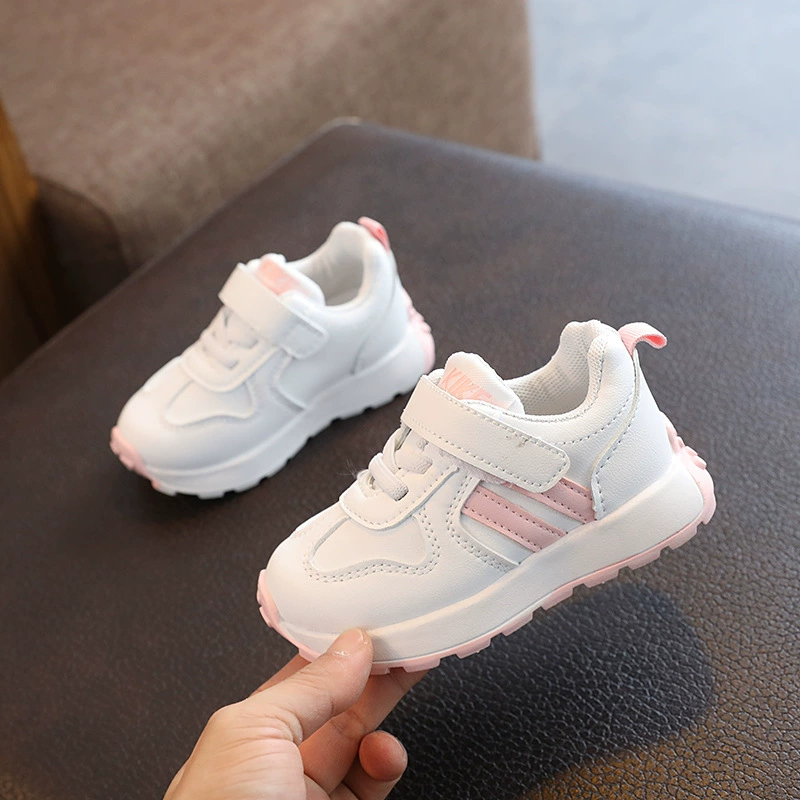 Spring and autumn children's shoes girl vertical strips breathable casual shoes boys fashion sports shoes middle and young children's shoes and shoes student shoes