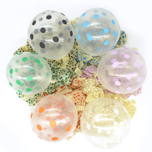 12 inch thick transparent polka dot balloon polka dot transparent candy balloon decoration party supplies bar KTV