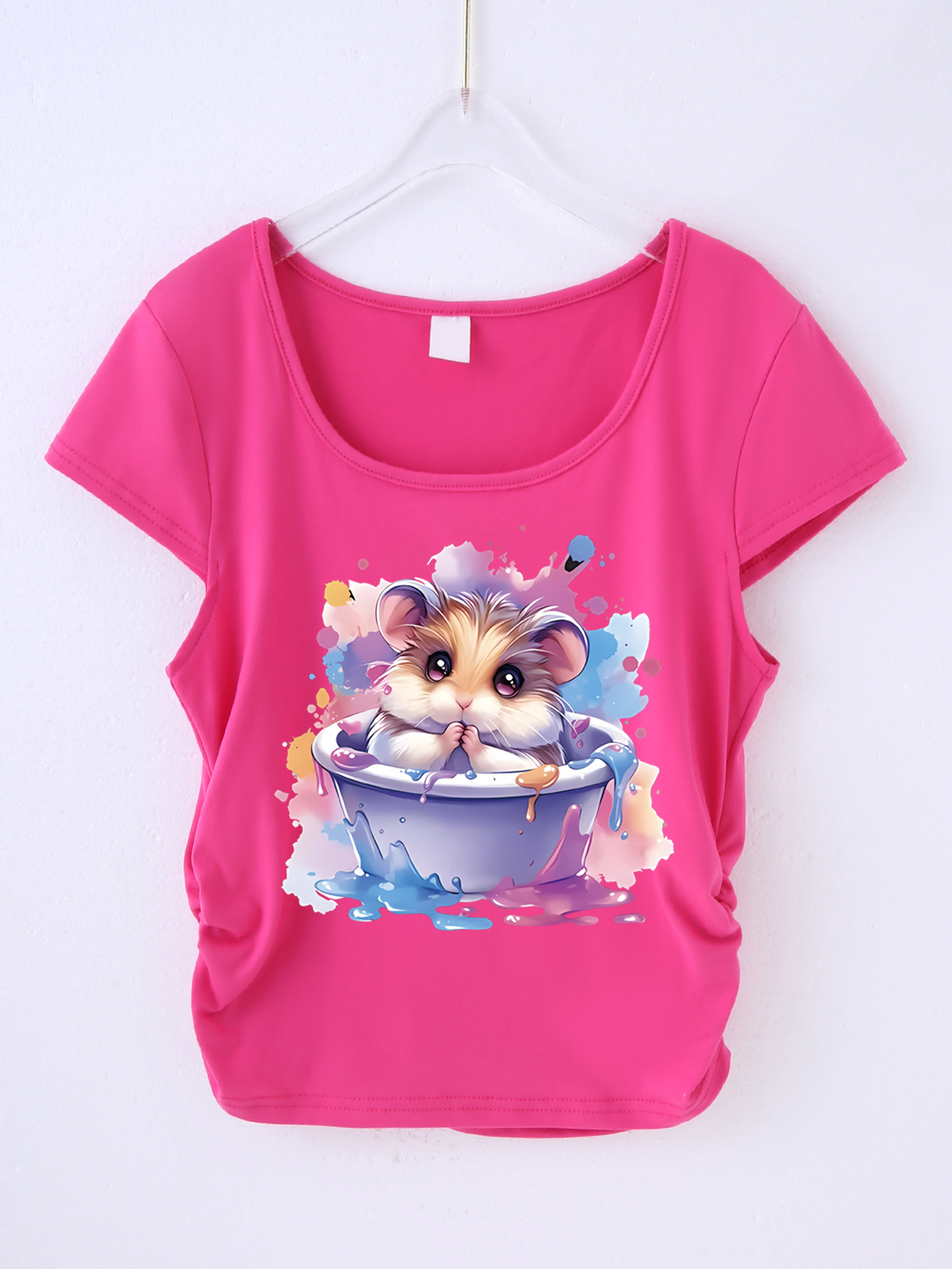 햄스터-로즈 레드 티셔츠