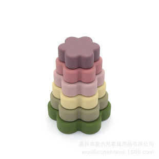 Cross-Border Amazon Children's Soft Silicone Building Blocks Baby Early Education Food Grade Silicone Jenga Stacking Toys