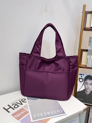 Leather tote bag for women, commuting style, large capacity shoulder bag, shopping bag, women's summer large capacity bag